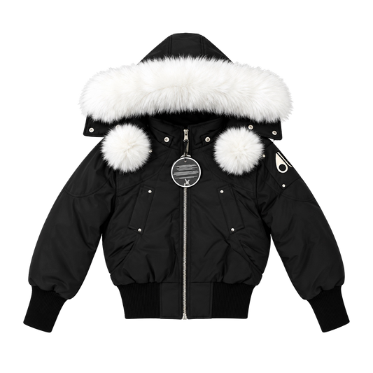 Moose Knuckles Jacket - Negro pompones blancos
