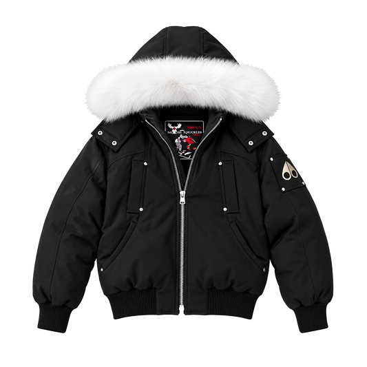 Moose Knuckles Jacket - Negro pelaje blanco